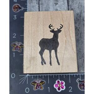 Northwoods Deer Elk Silhouette 1999 Rubber Stamp Wood #J68